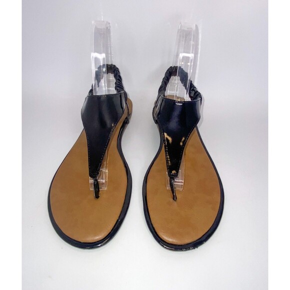 KENNETH COLE REACTION Patent Leather Thong Sandals 8.5M Float-Y Slingback - Picture 2 of 9
